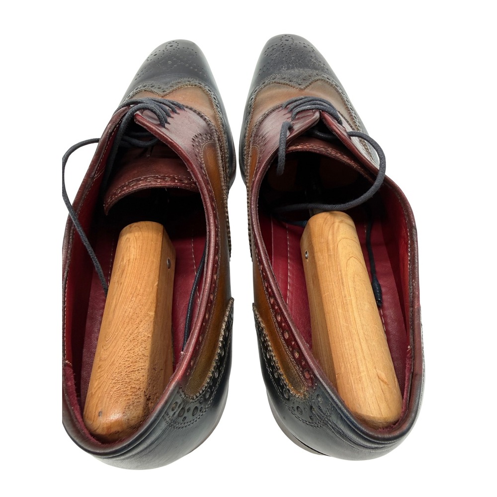 Paul Parkman Wingtip Oxfords Mens 46 Multi Color Excellent Leather Brogue Shoes - Picture 8 of 11